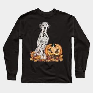 Dalmatian Halloween Scene Long Sleeve T-Shirt